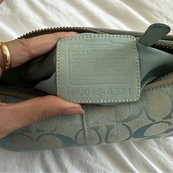 Coach Mint Blue East West Bag - Picture 6 of 7